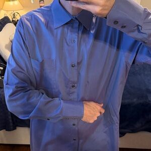 BCBG MAXAZRIA Men's Blue Dress Shirt XL 17 34/35